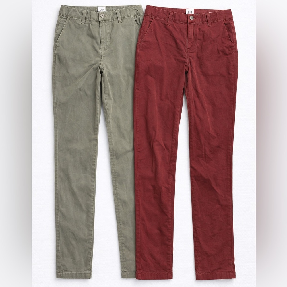 GAP Chino Pants Set of 2 Girlfriend Chino‎ & Standard Cropped Size 0